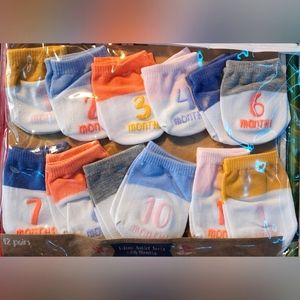 Gertex infant anklet socks w/ months